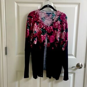 Karen Scott Women's Floral Button Cardigan, Created for Macy's, Size 2X
